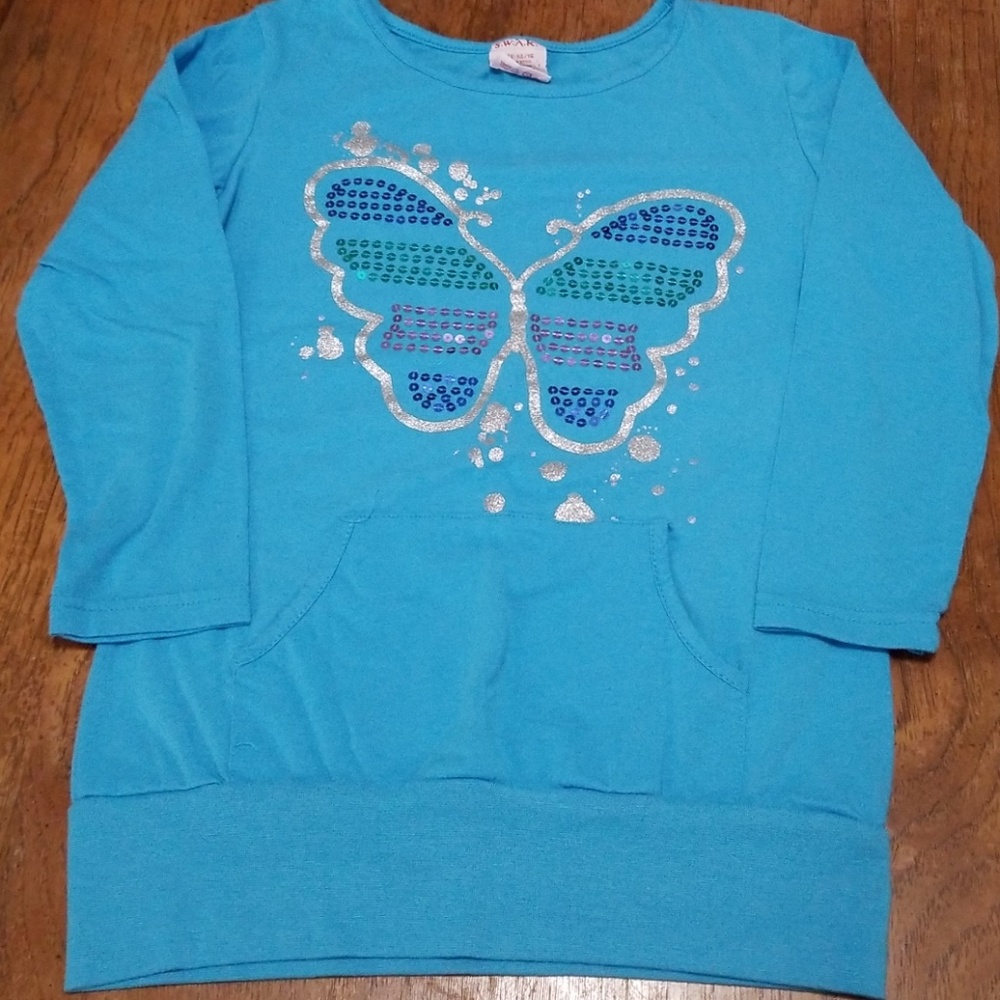 S W A K size 14/16 Girls Butterfly Shirt